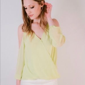 NWT Bobbles & Lace Double Strap Cold Shoulder Top